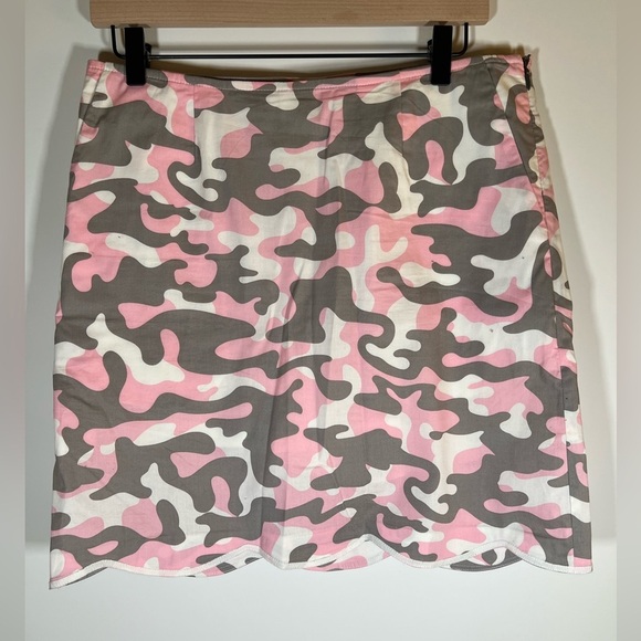 Golftini Incognito pink gray camoflague golf poplin skirt sz 6L(long) athleisure - Picture 1 of 9